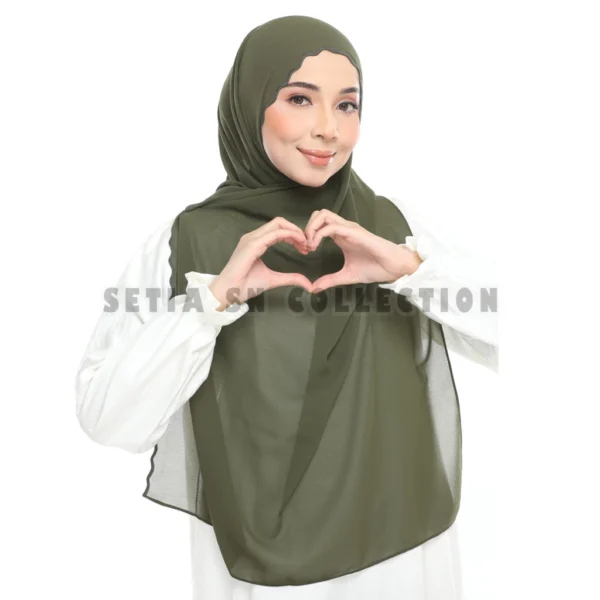 Shawl Chiffon Sulam Halus – Flowy, Elegan & Selesa! - Image 5