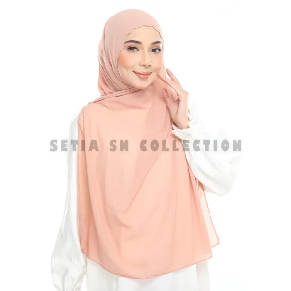 Shawl Chiffon Sulam Halus – Flowy, Elegan & Selesa! - Image 6