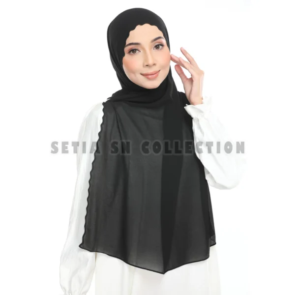 Shawl Chiffon Sulam Halus – Flowy, Elegan & Selesa! - Image 2
